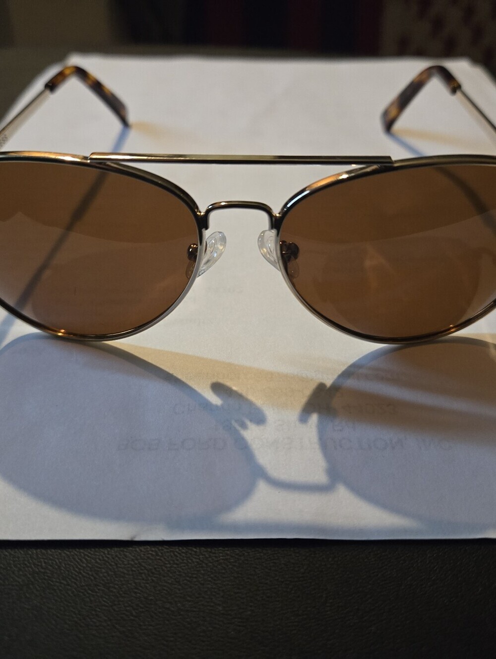 Express Gold Frame Brown Lens Sunglasses